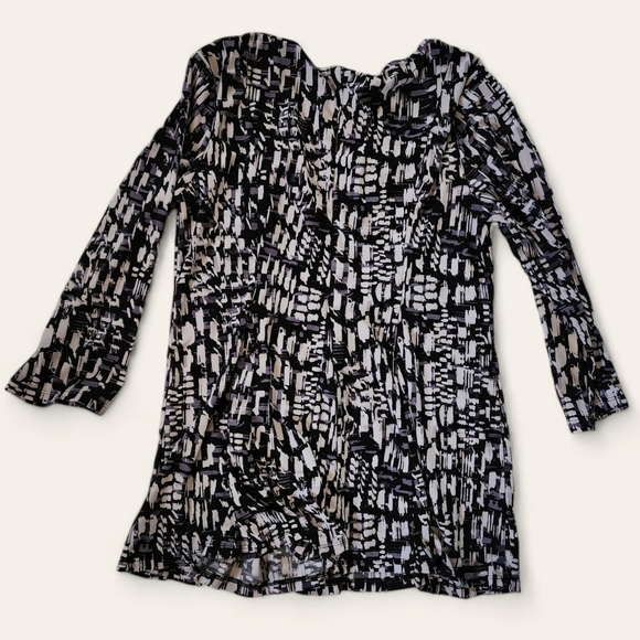 Roz‎ & Ali 3/4 Sleeve Patterned Blouse - Small - Picture 2 of 4
